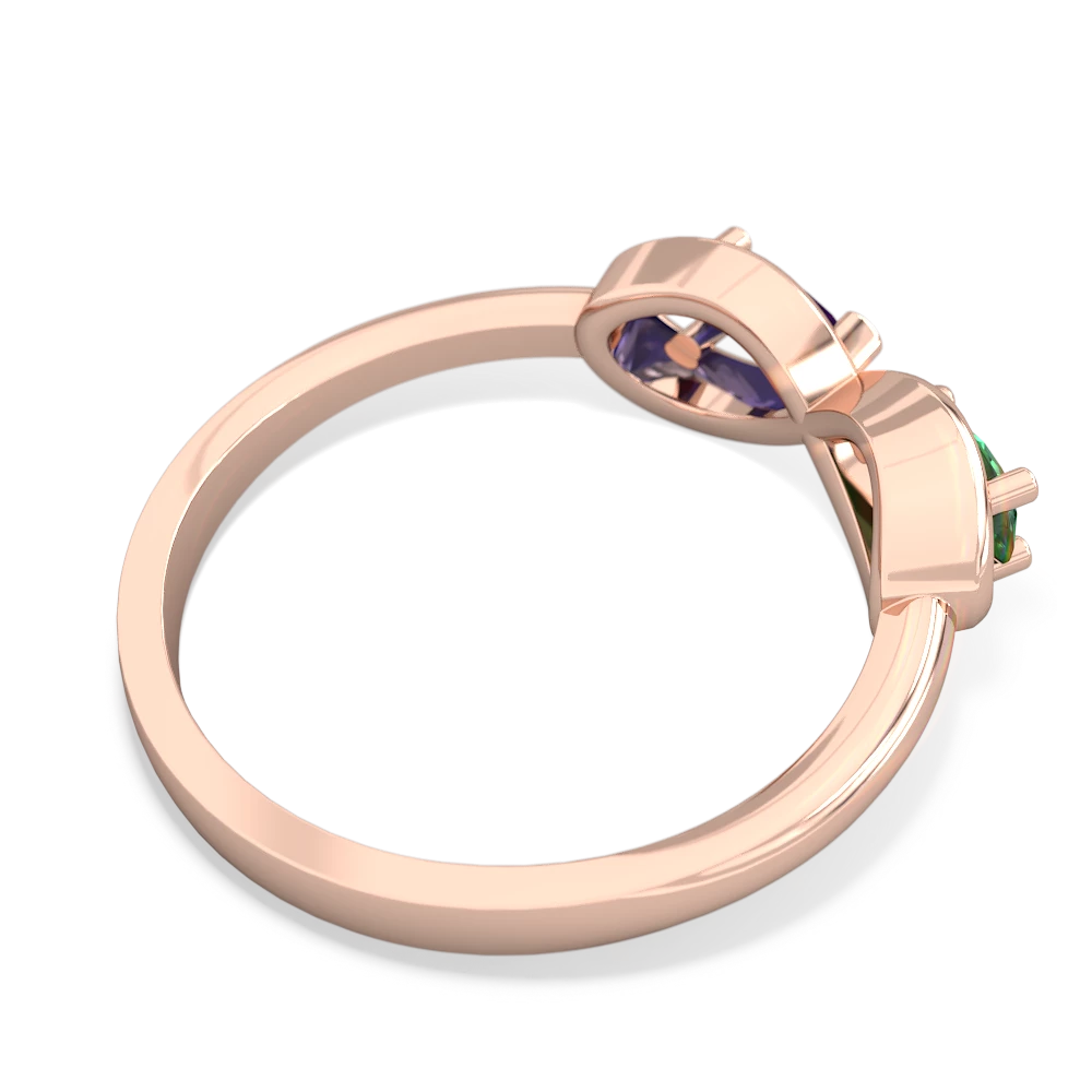 Lab Emerald Infinity 14K Rose Gold ring R5050