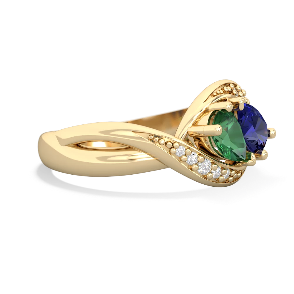 Lab Emerald Summer Winds 14K Yellow Gold ring R5342