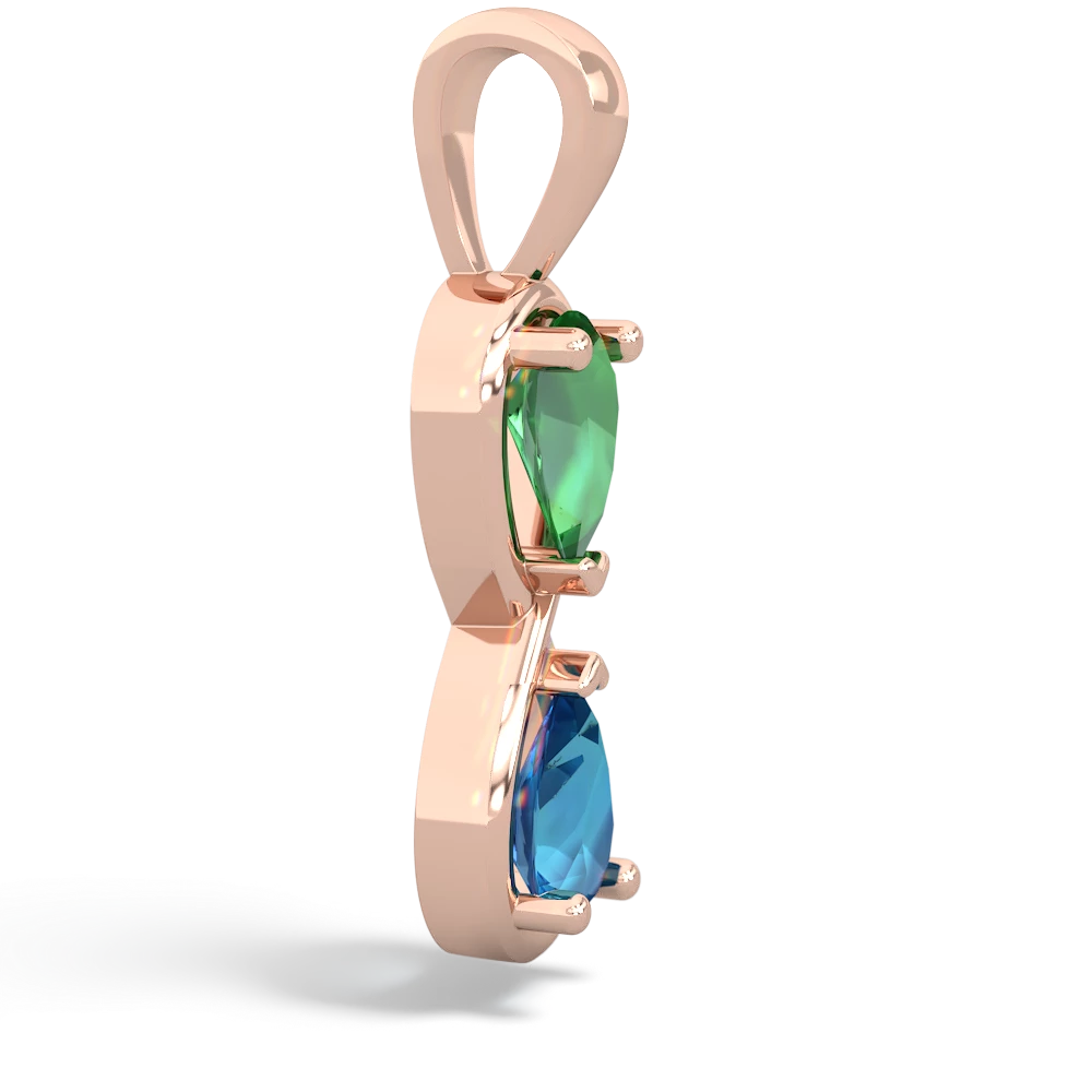 Lab Emerald Infinity 14K Rose Gold pendant P5050