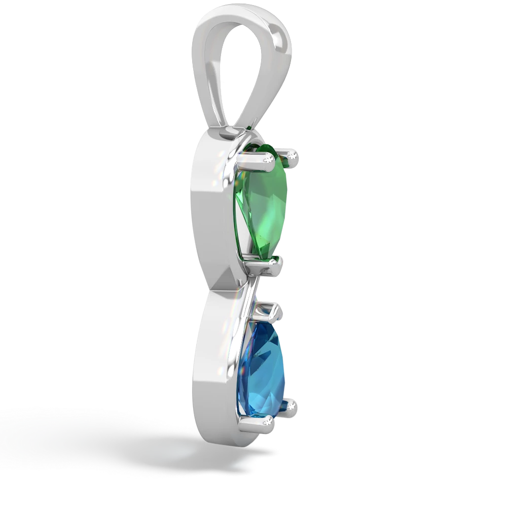 Lab Emerald Infinity 14K White Gold pendant P5050