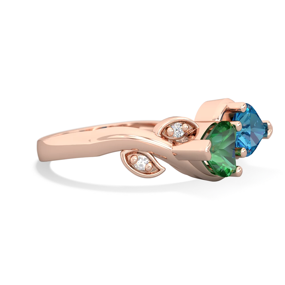 Lab Emerald Floral Elegance 14K Rose Gold ring R5790