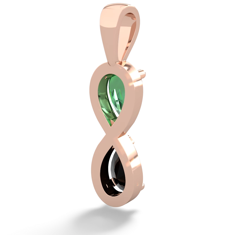 Lab Emerald Infinity 14K Rose Gold pendant P5050