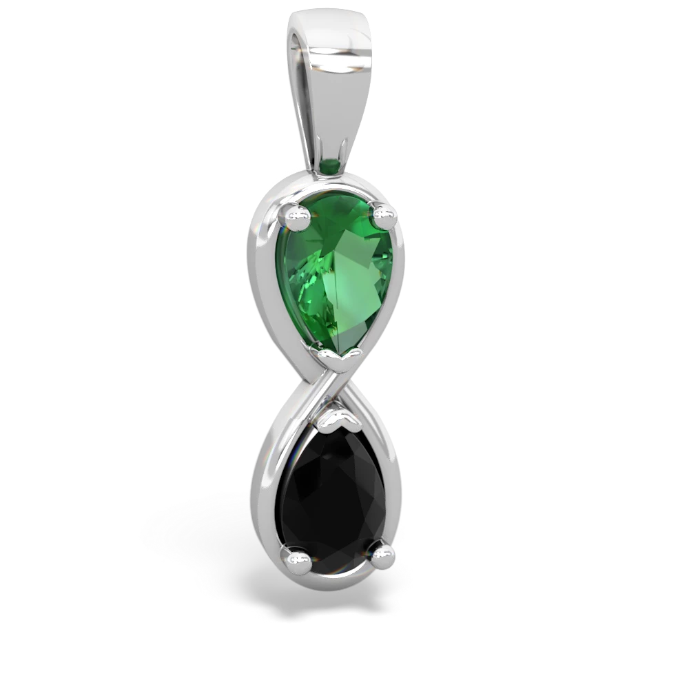 Lab Emerald Infinity 14K White Gold pendant P5050