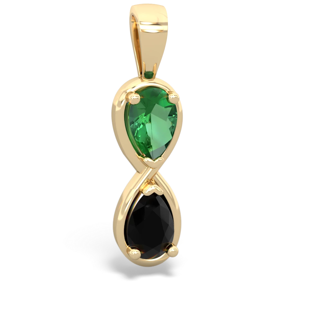 Lab Emerald Infinity 14K Yellow Gold pendant P5050