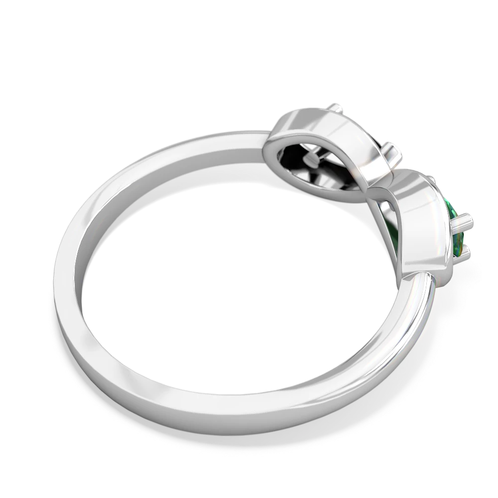 Lab Emerald Infinity 14K White Gold ring R5050