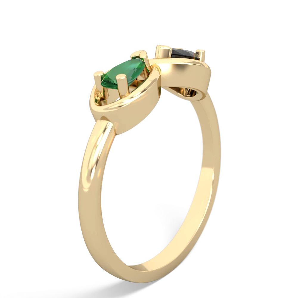 Lab Emerald Infinity 14K Yellow Gold ring R5050