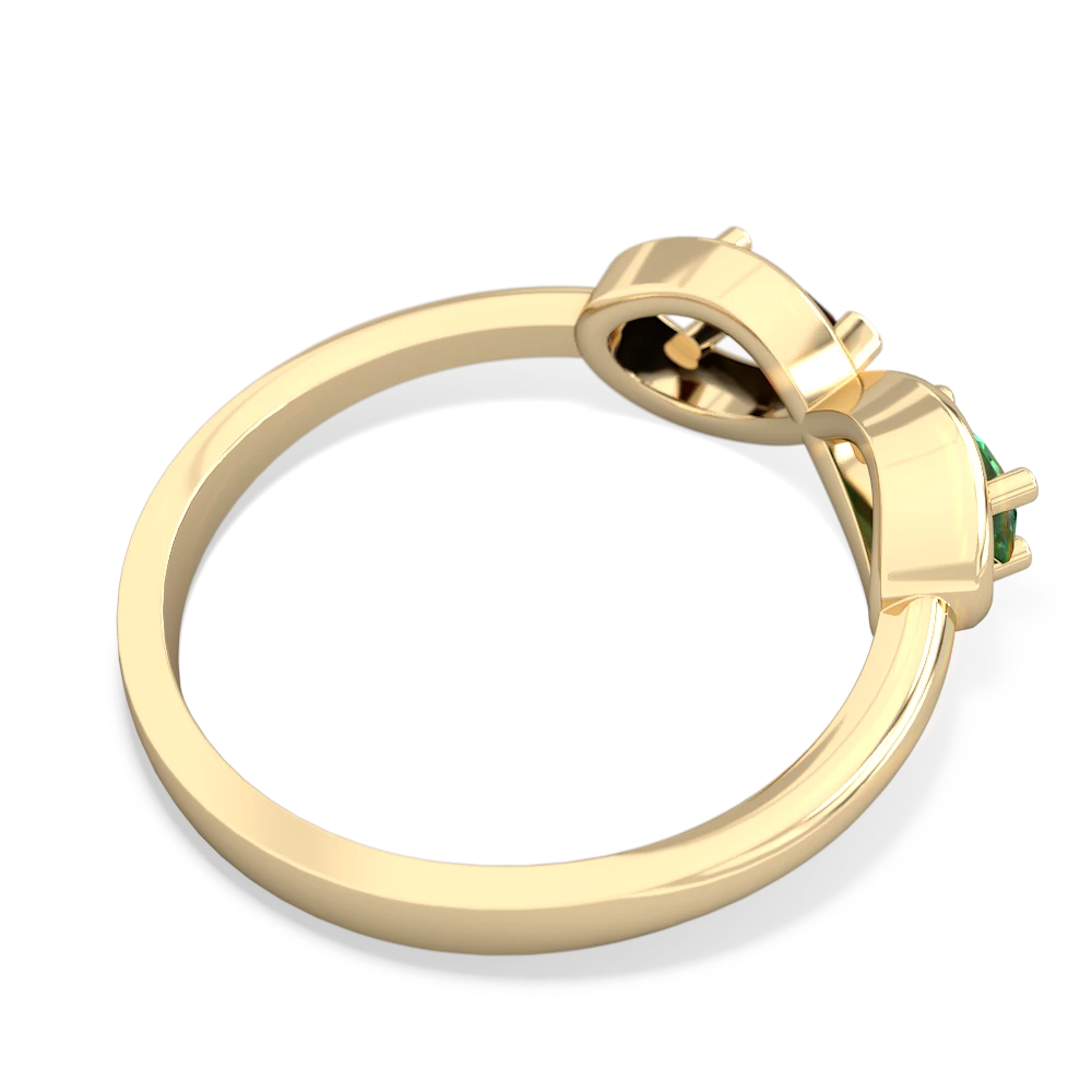 Lab Emerald Infinity 14K Yellow Gold ring R5050