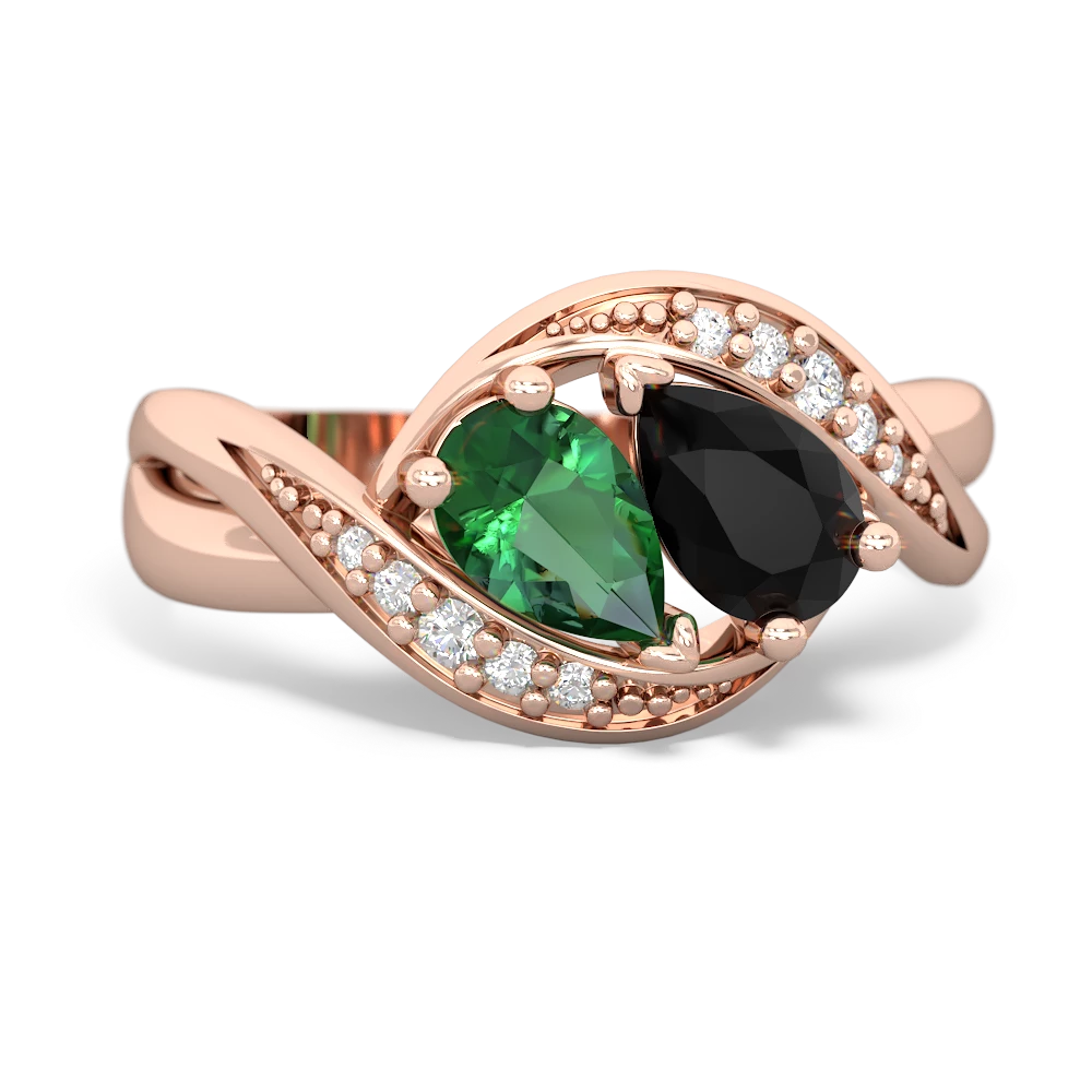 Lab Emerald Summer Winds 14K Rose Gold ring R5342