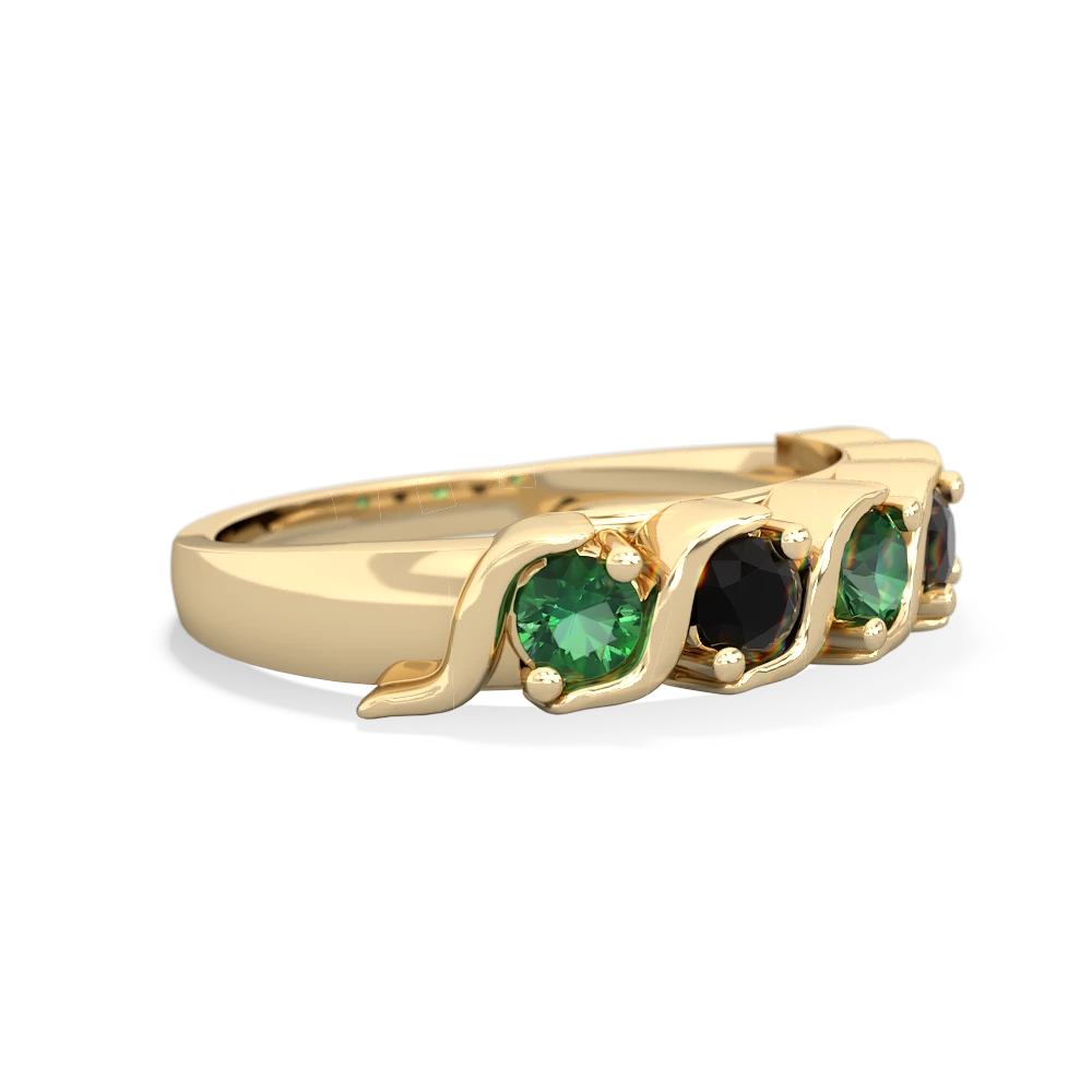 Lab Emerald Anniversary Band 14K Yellow Gold ring R2089