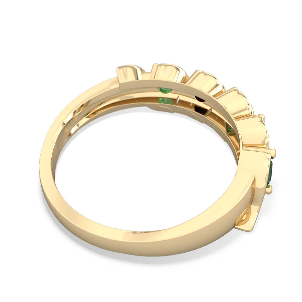 Lab Emerald Anniversary Band 14K Yellow Gold ring R2089