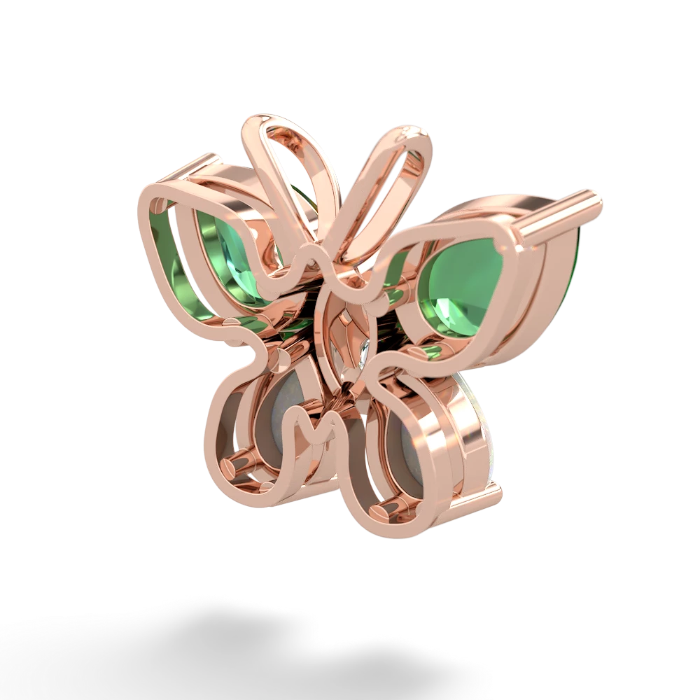 Lab Emerald Butterfly 14K Rose Gold pendant P2215