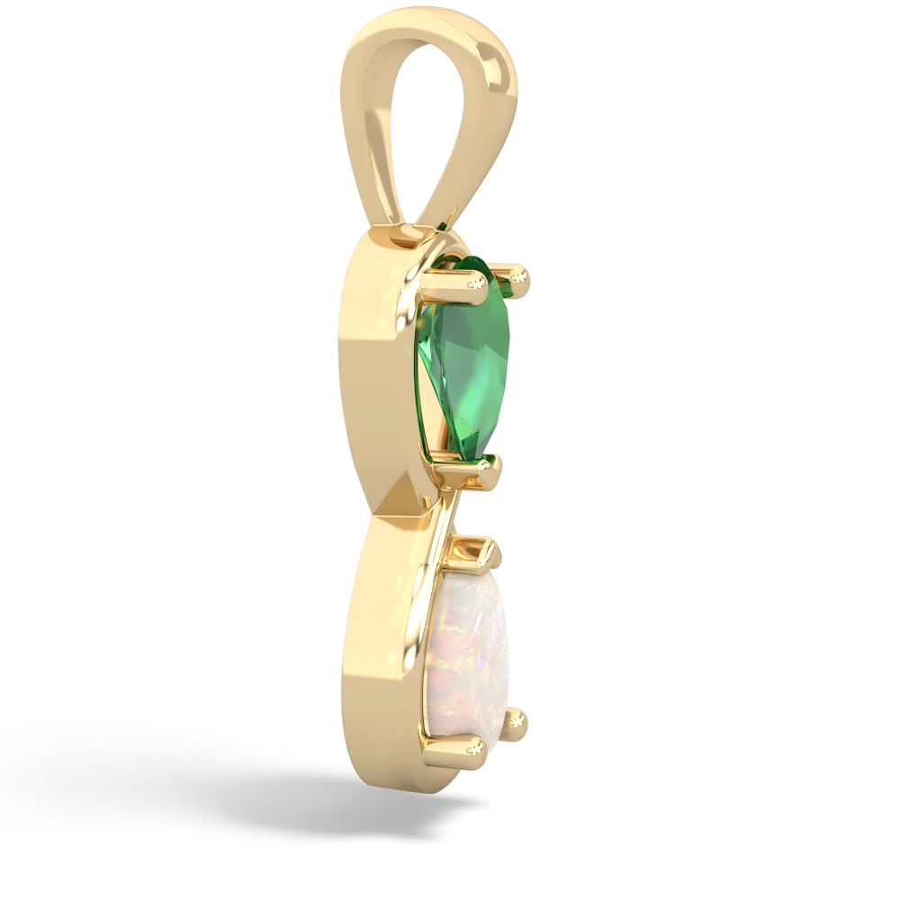 Lab Emerald Infinity 14K Yellow Gold pendant P5050