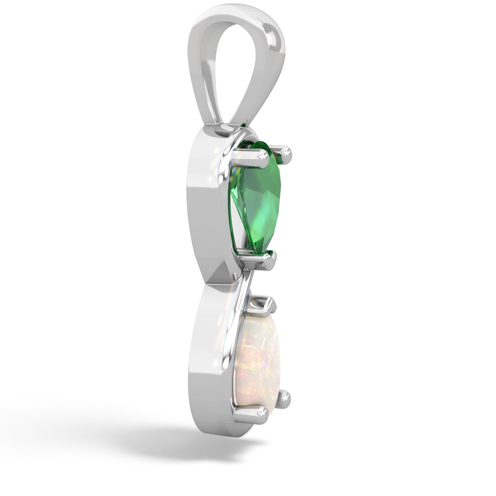 Lab Emerald Infinity 14K White Gold pendant P5050