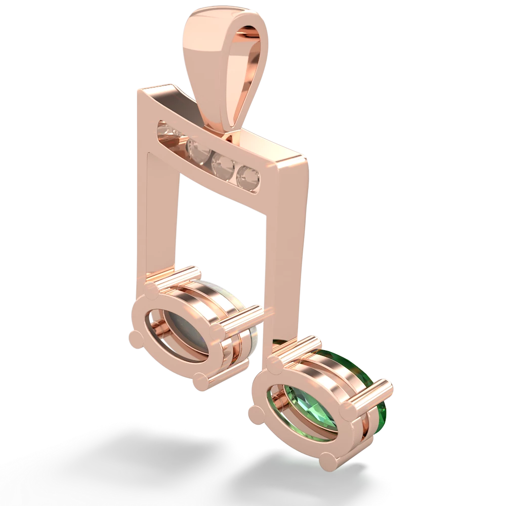 Lab Emerald Color Of Music 14K Rose Gold pendant P3334