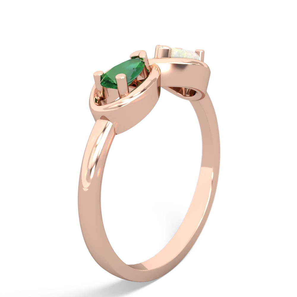 Lab Emerald Infinity 14K Rose Gold ring R5050