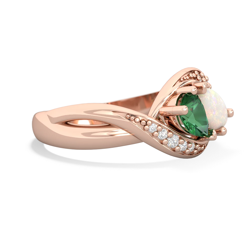 Lab Emerald Summer Winds 14K Rose Gold ring R5342