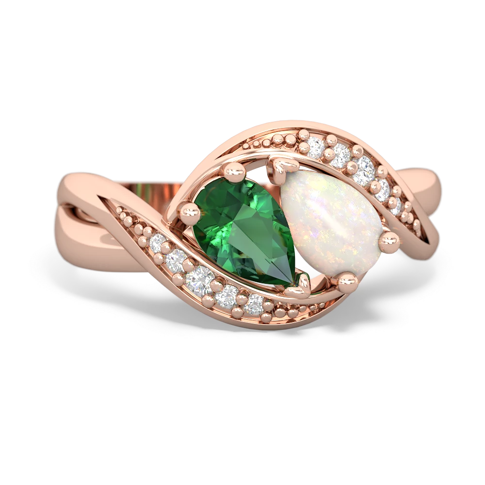 Lab Emerald Summer Winds 14K Rose Gold ring R5342