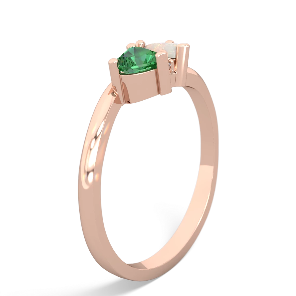 Lab Emerald Sweethearts 14K Rose Gold ring R5260