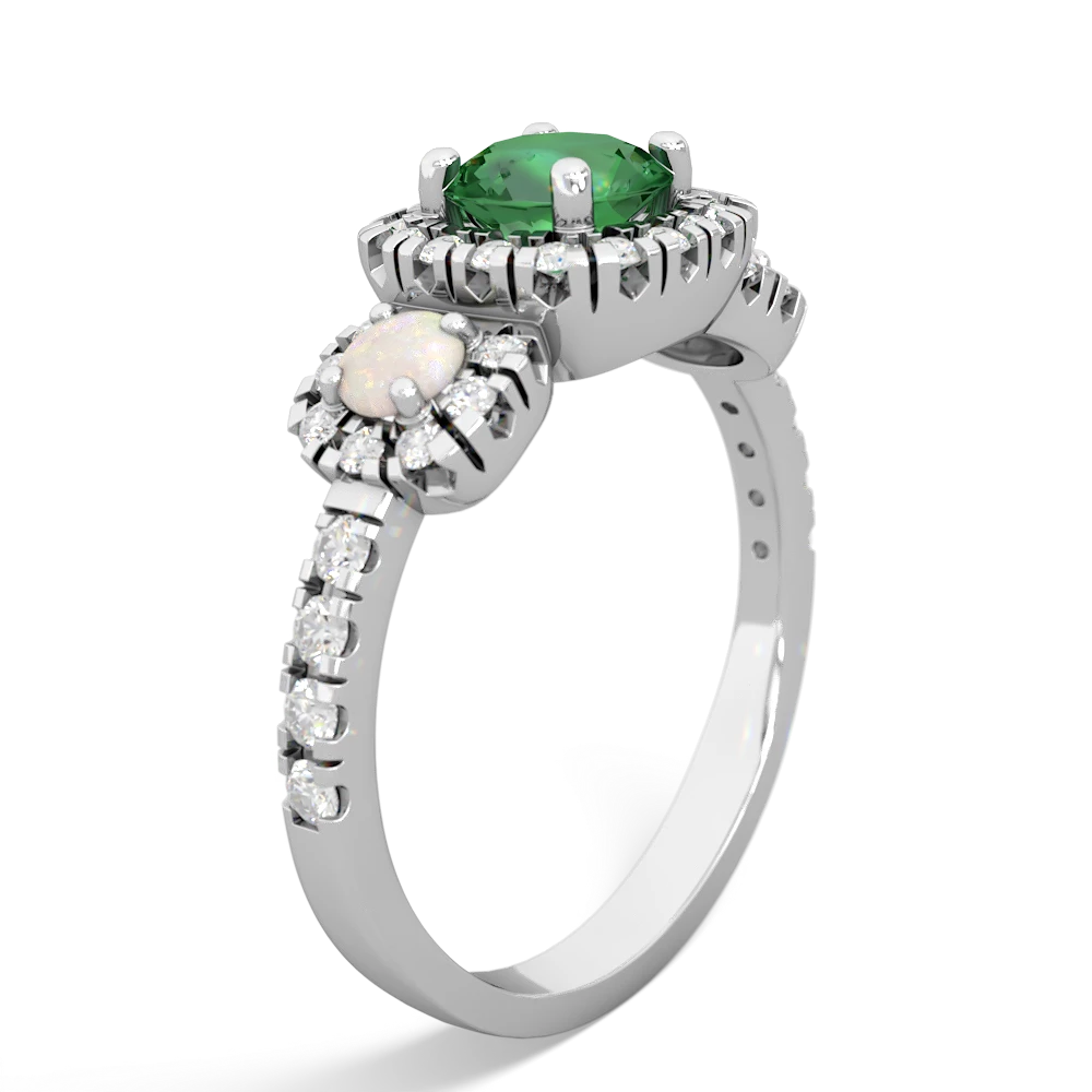 Lab Emerald Regal Halo 14K White Gold ring R5350