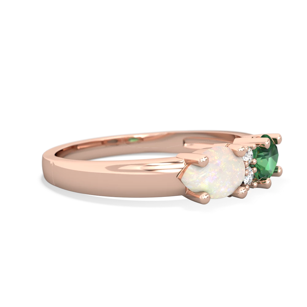 Lab Emerald Pear Bowtie 14K Rose Gold ring R0865