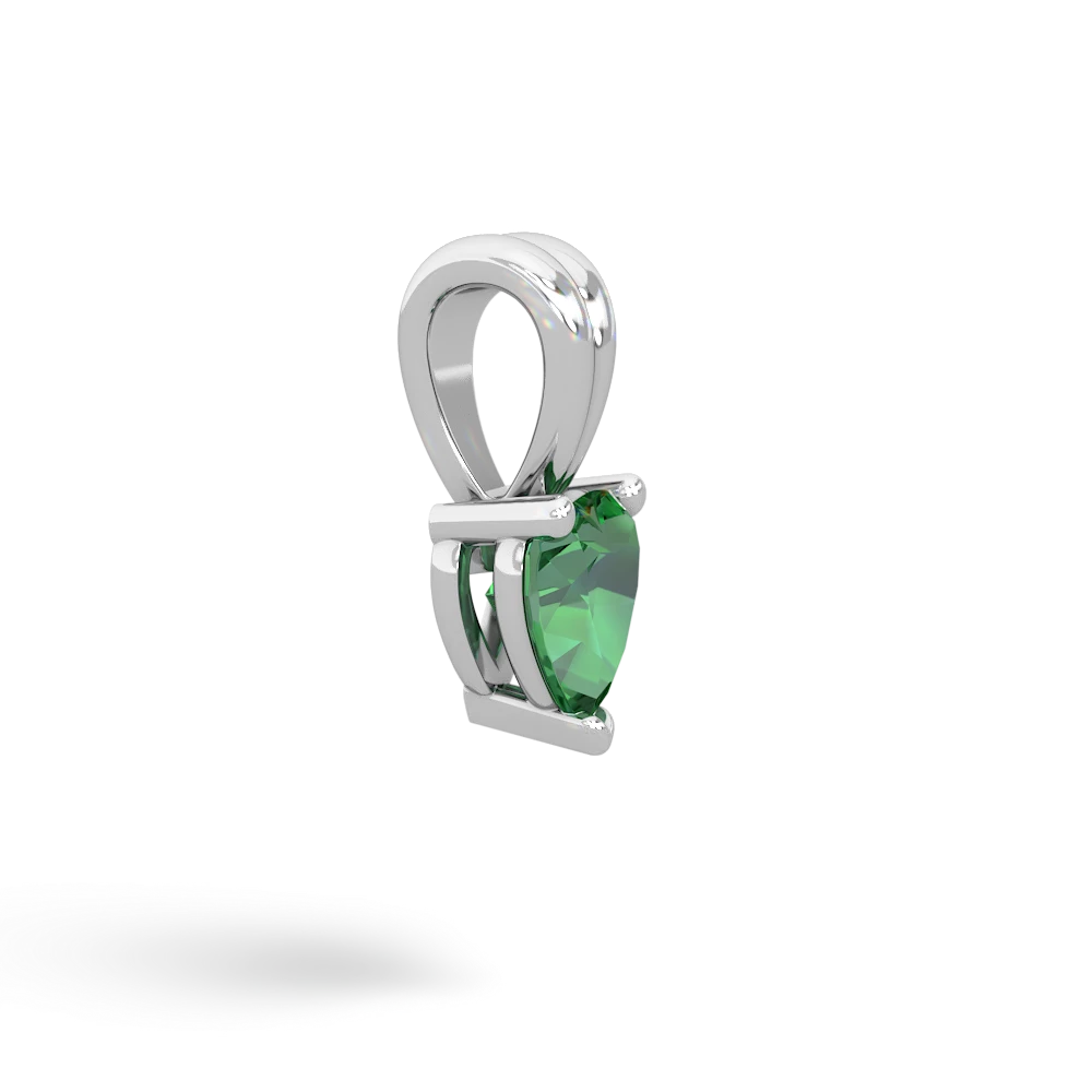 Lab Emerald 5Mm Heart Solitaire 14K White Gold pendant P1861