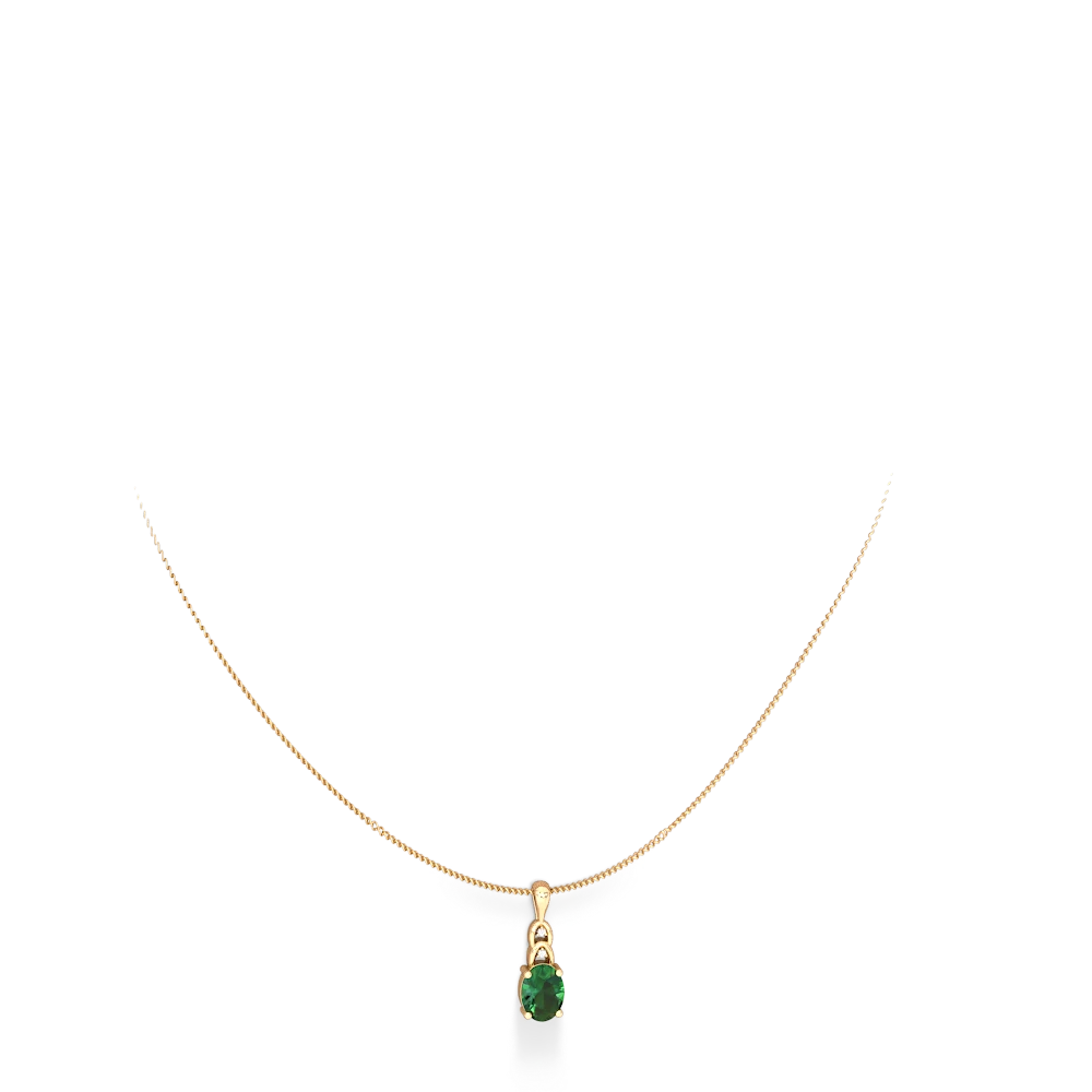 Lab Emerald Links 14K Yellow Gold pendant P4032