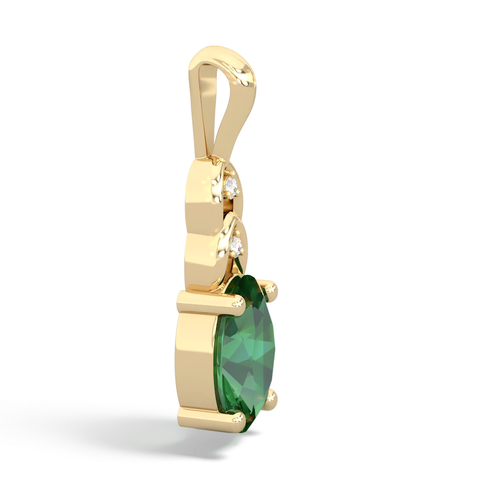 Lab Emerald Links 14K Yellow Gold pendant P4032