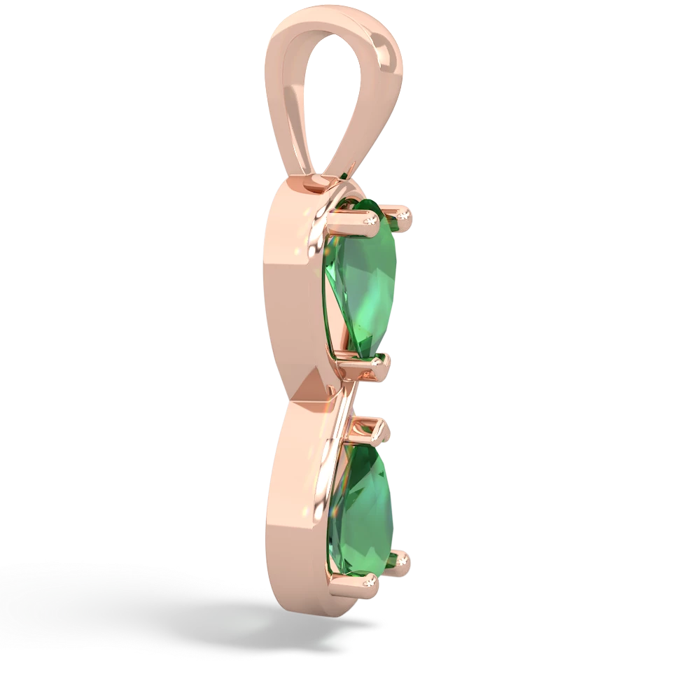 Lab Emerald Infinity 14K Rose Gold pendant P5050