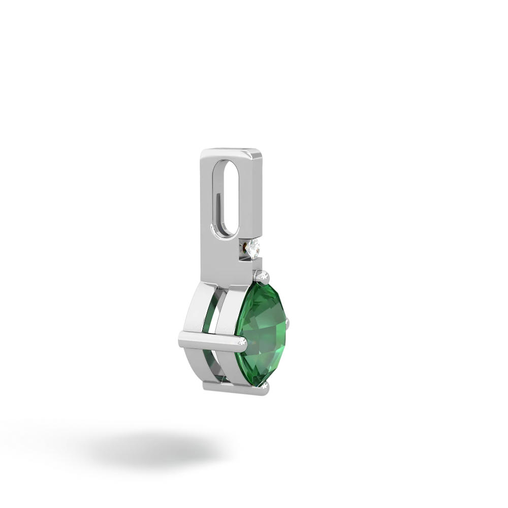 Lab Emerald Simply Elegant 14K White Gold pendant P2489