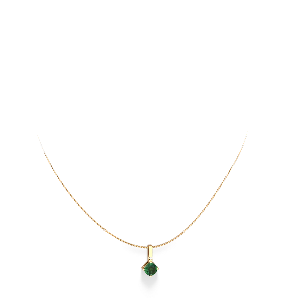 Lab Emerald Simply Elegant 14K Yellow Gold pendant P2489