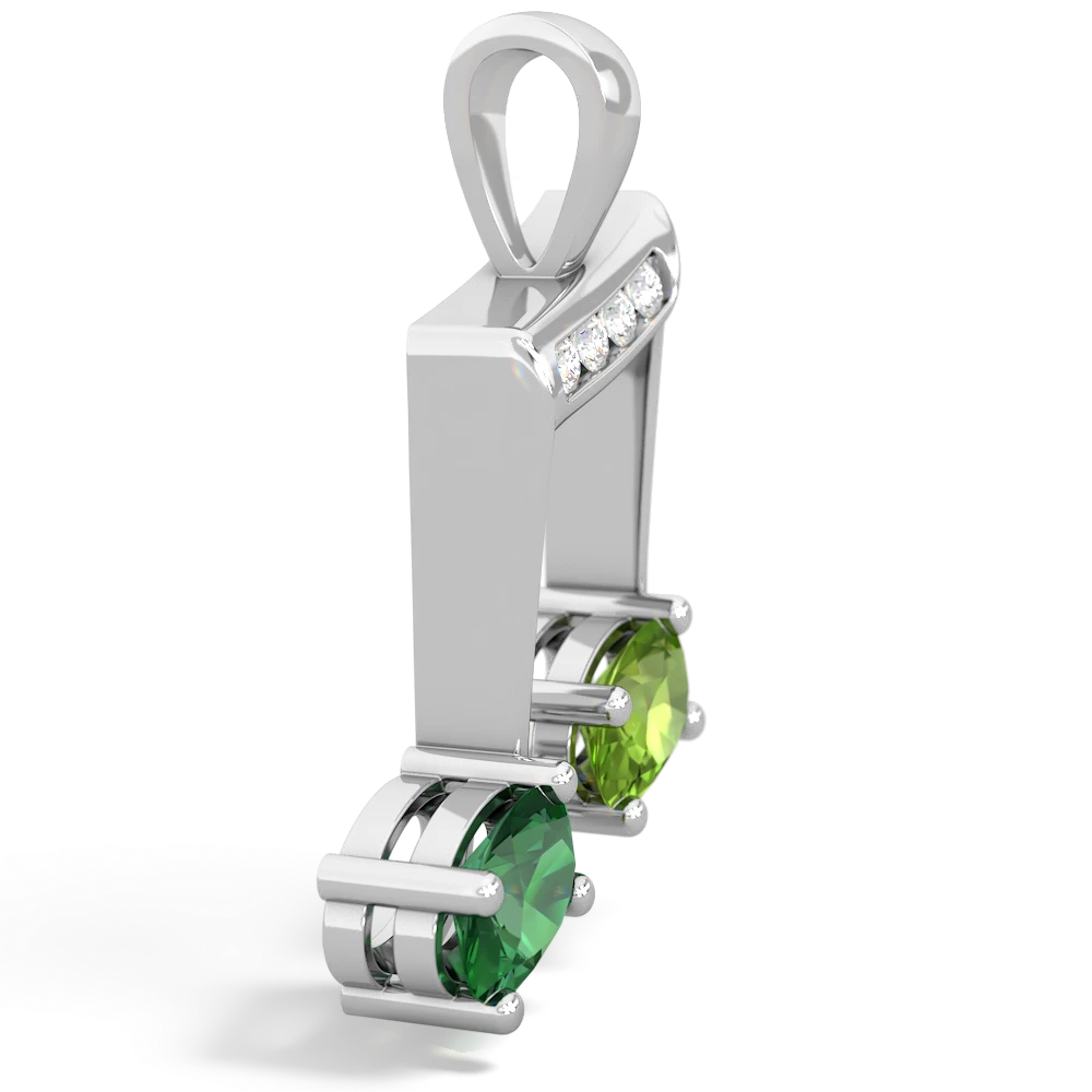 Lab Emerald Color Of Music 14K White Gold pendant P3334