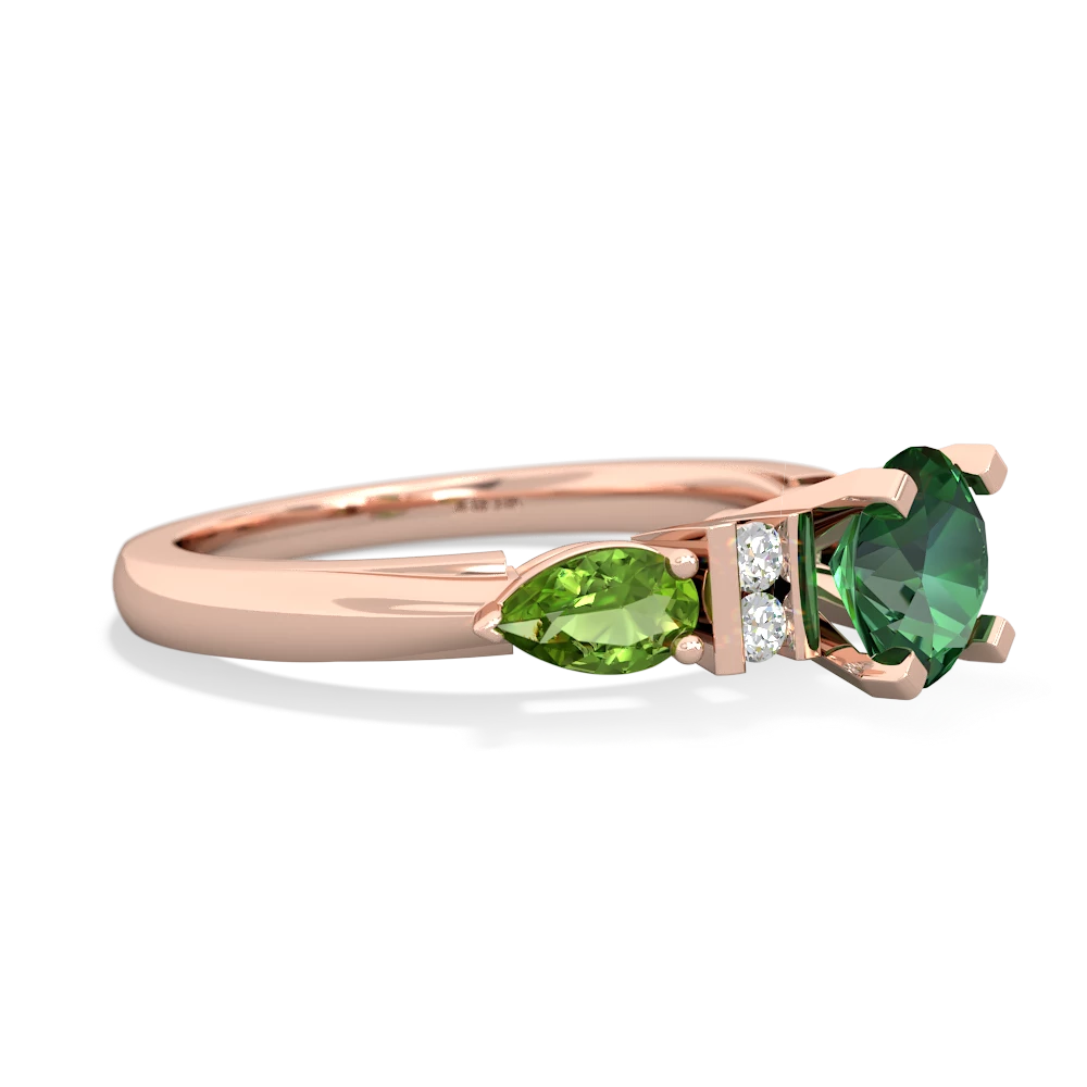 Lab Emerald 6Mm Round Eternal Embrace Engagement 14K Rose Gold ring R2005