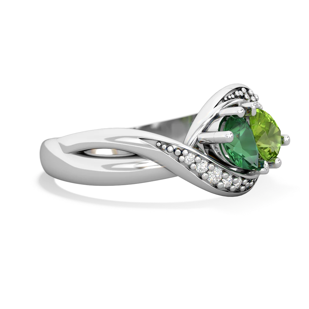 Lab Emerald Summer Winds 14K White Gold ring R5342