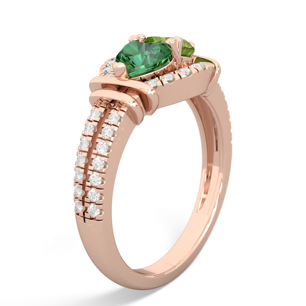 Lab Emerald Art-Deco Keepsake 14K Rose Gold ring R5630