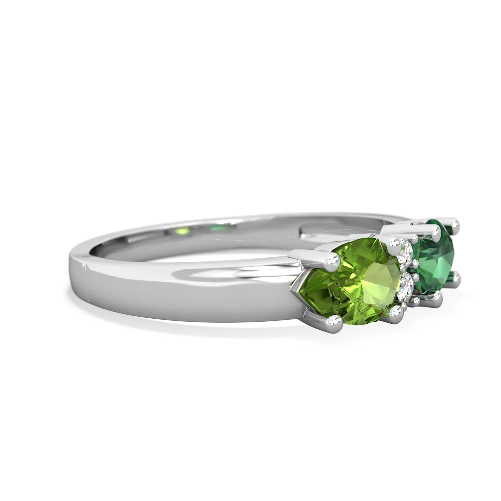 Lab Emerald Pear Bowtie 14K White Gold ring R0865