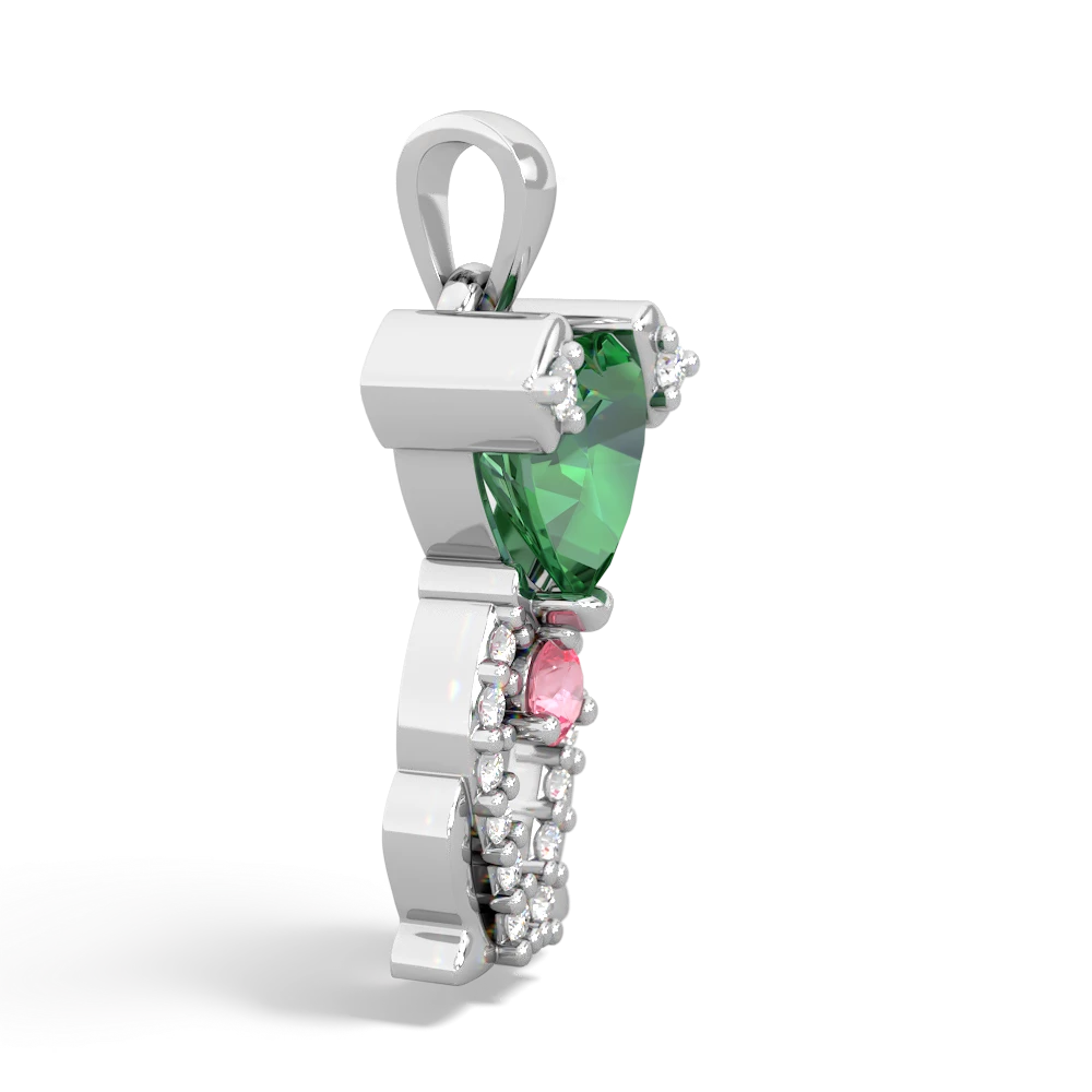 Lab Emerald Puppy Love 14K White Gold pendant P5800