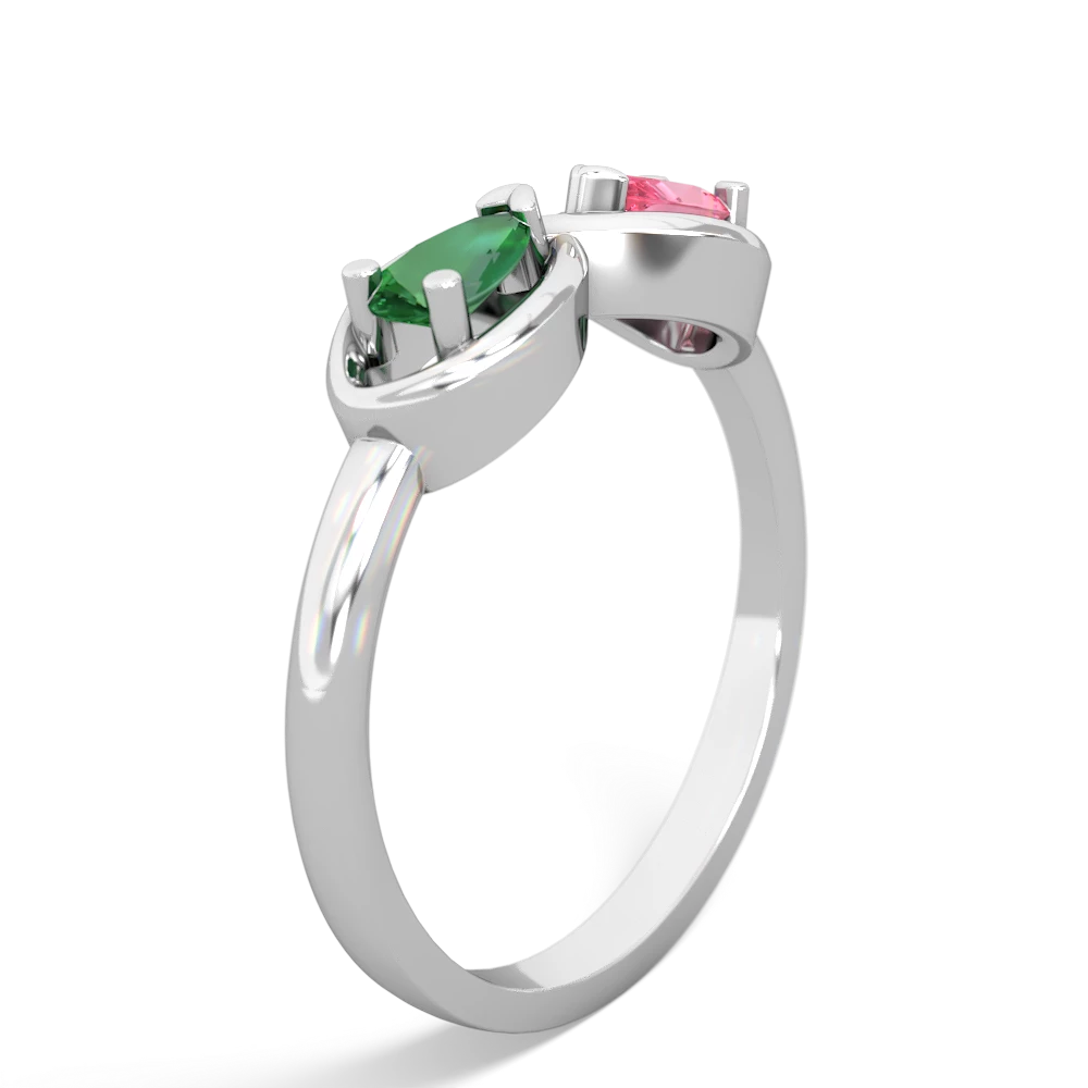 Lab Emerald Infinity 14K White Gold ring R5050