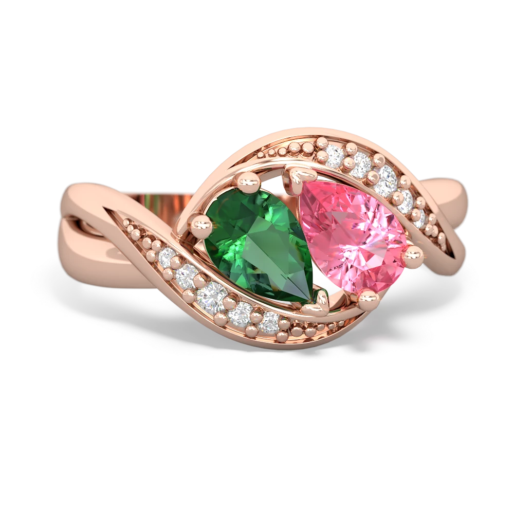 Lab Emerald Summer Winds 14K Rose Gold ring R5342