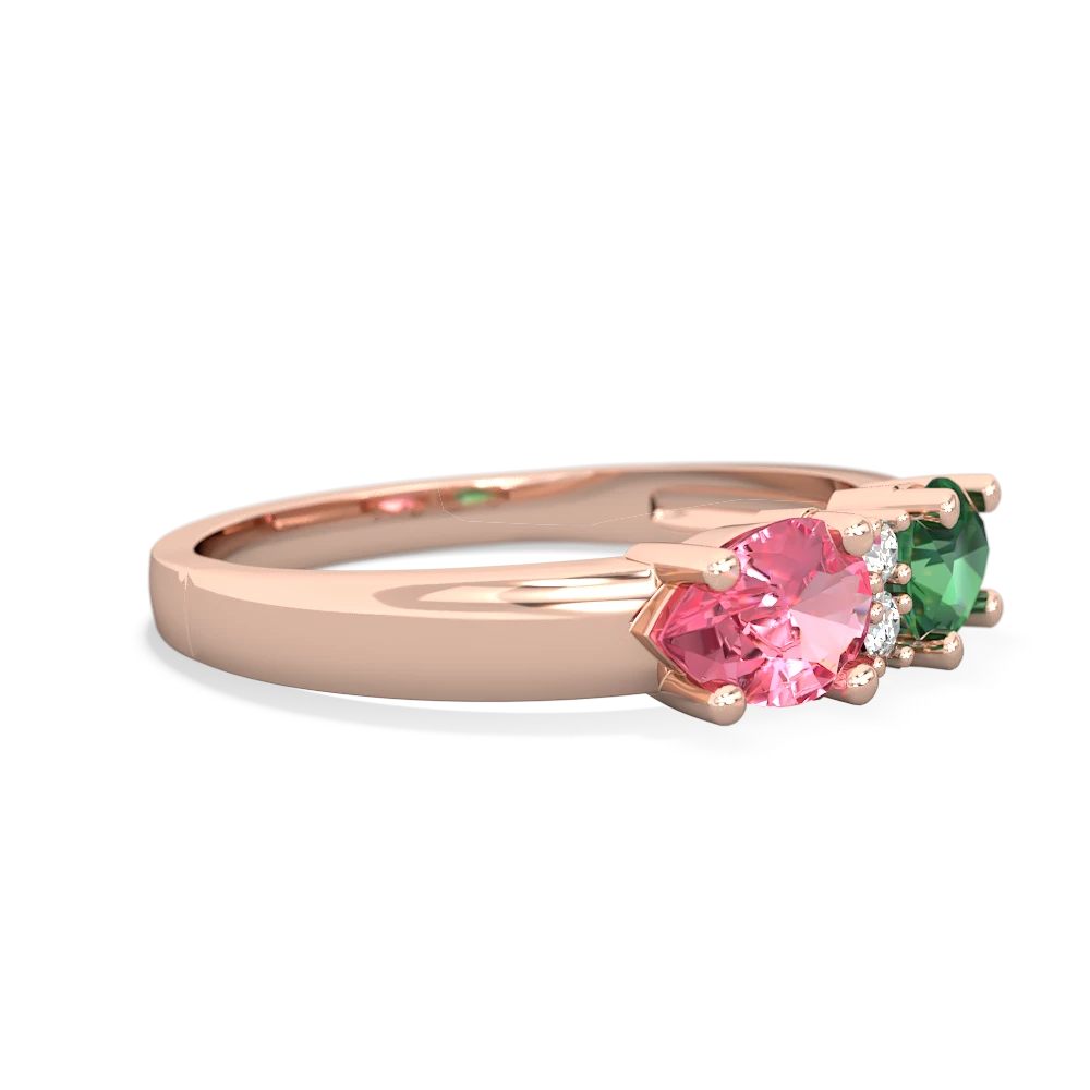 Lab Emerald Pear Bowtie 14K Rose Gold ring R0865