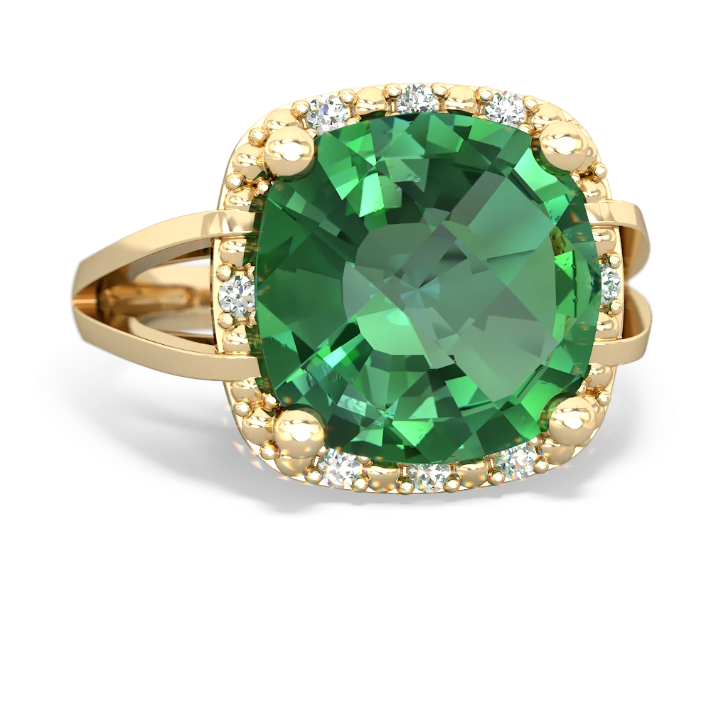 Baguette Halo Emerald Cocktail Ring – Millo