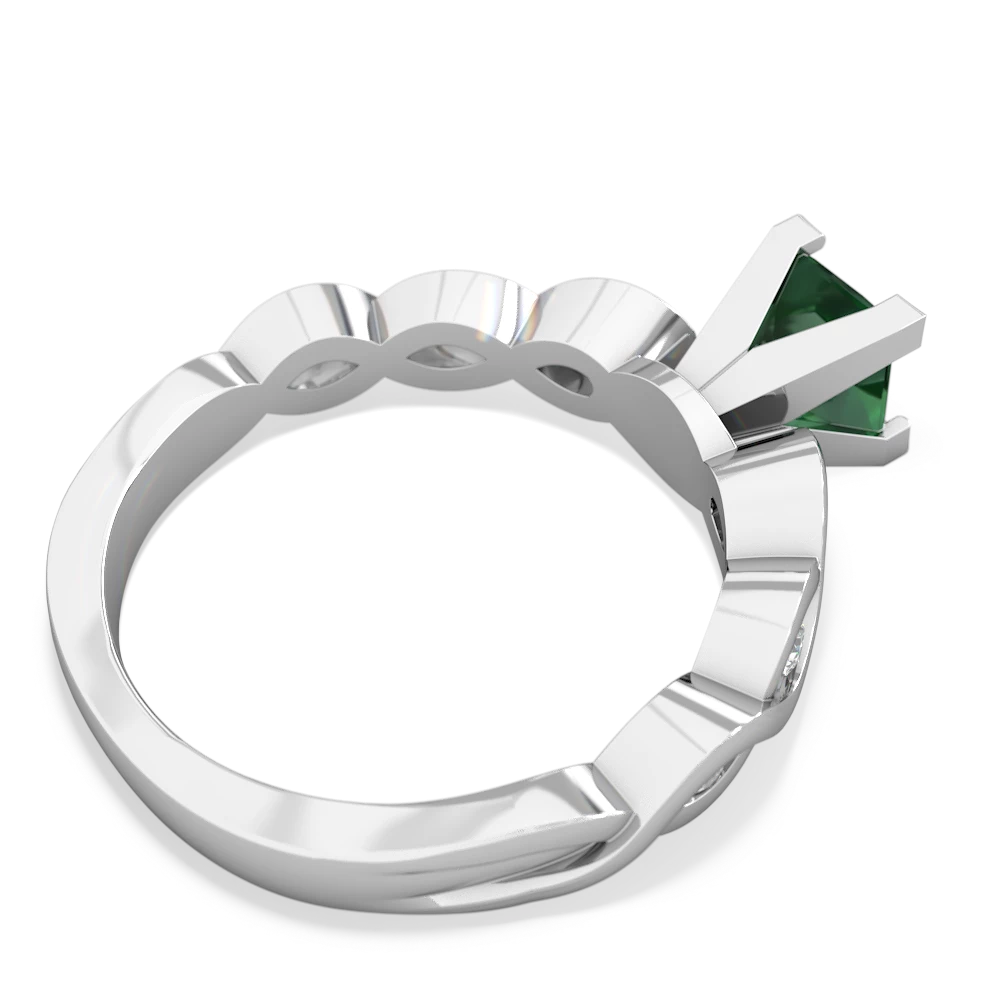 Lab Emerald Infinity 5Mm Square Engagement 14K White Gold ring R26315SQ