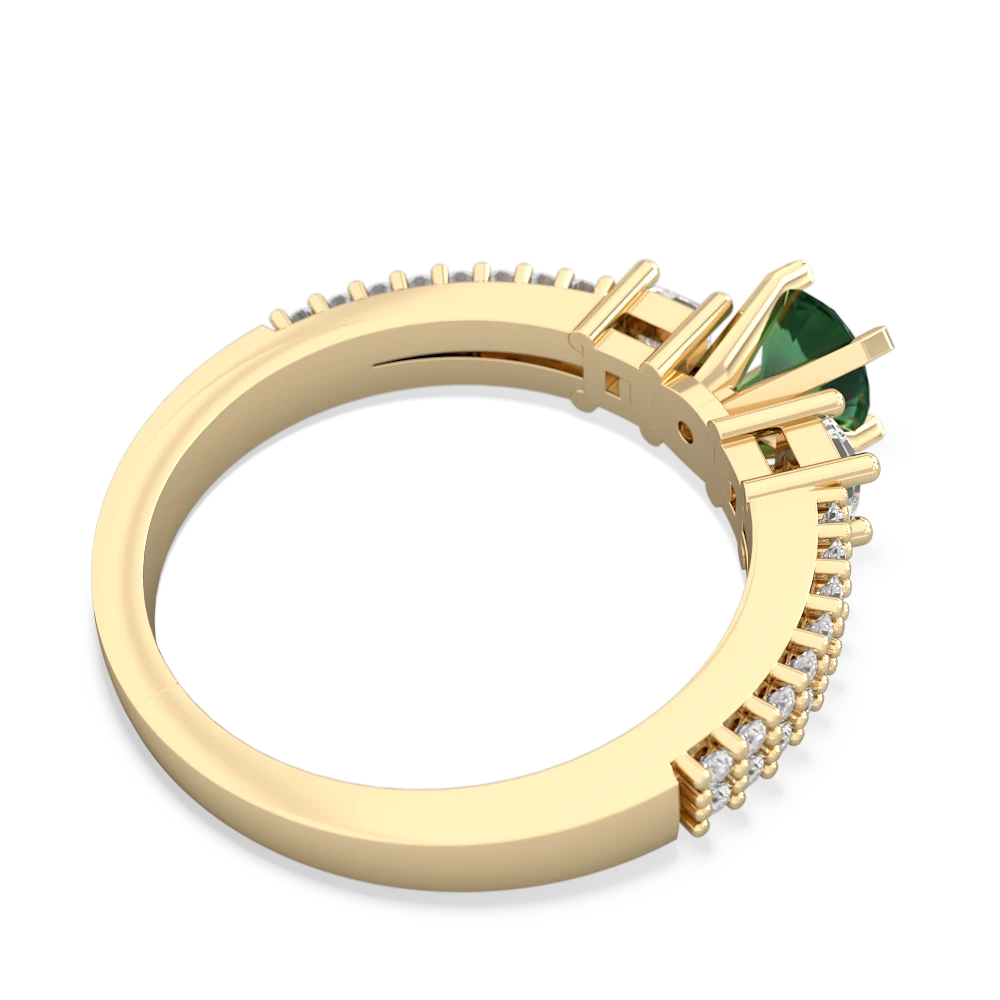 Lab Emerald Classic 5Mm Round Engagement 14K Yellow Gold ring R26435RD