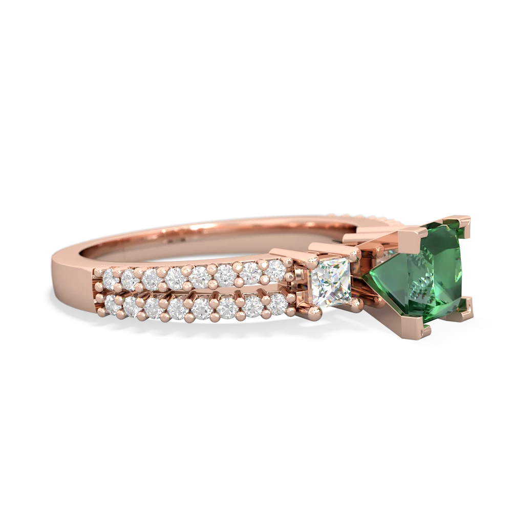 Lab Emerald Classic 5Mm Square Engagement 14K Rose Gold ring R26435SQ