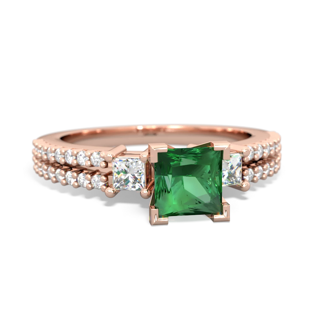 Lab Emerald Classic 5Mm Square Engagement 14K Rose Gold ring R26435SQ