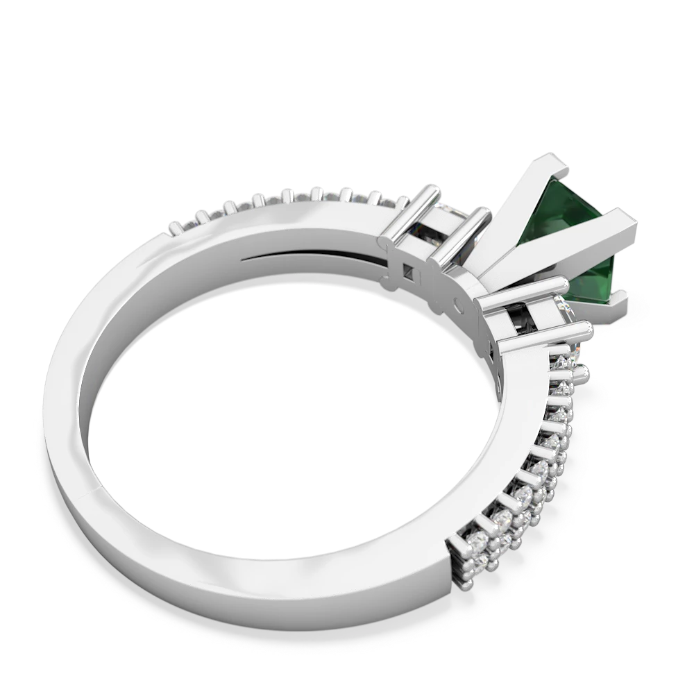 Lab Emerald Classic 5Mm Square Engagement 14K White Gold ring R26435SQ