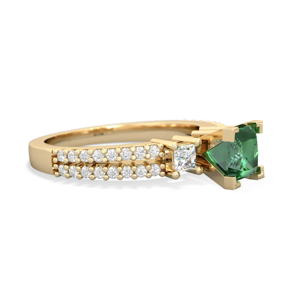 Lab Emerald Classic 5Mm Square Engagement 14K Yellow Gold ring R26435SQ