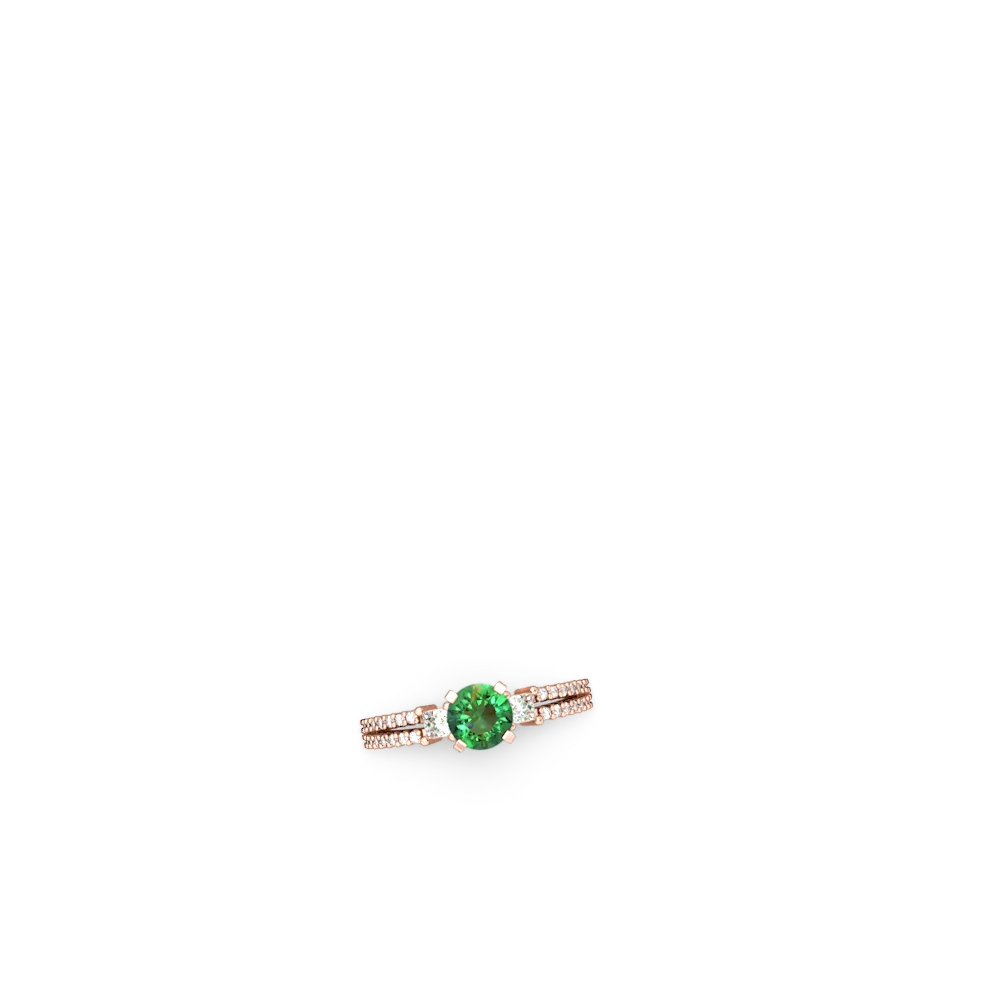 Lab Emerald Classic 6Mm Round Engagement 14K Rose Gold ring R26436RD