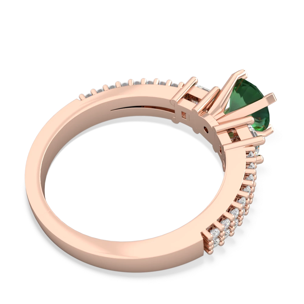 Lab Emerald Classic 6Mm Round Engagement 14K Rose Gold ring R26436RD