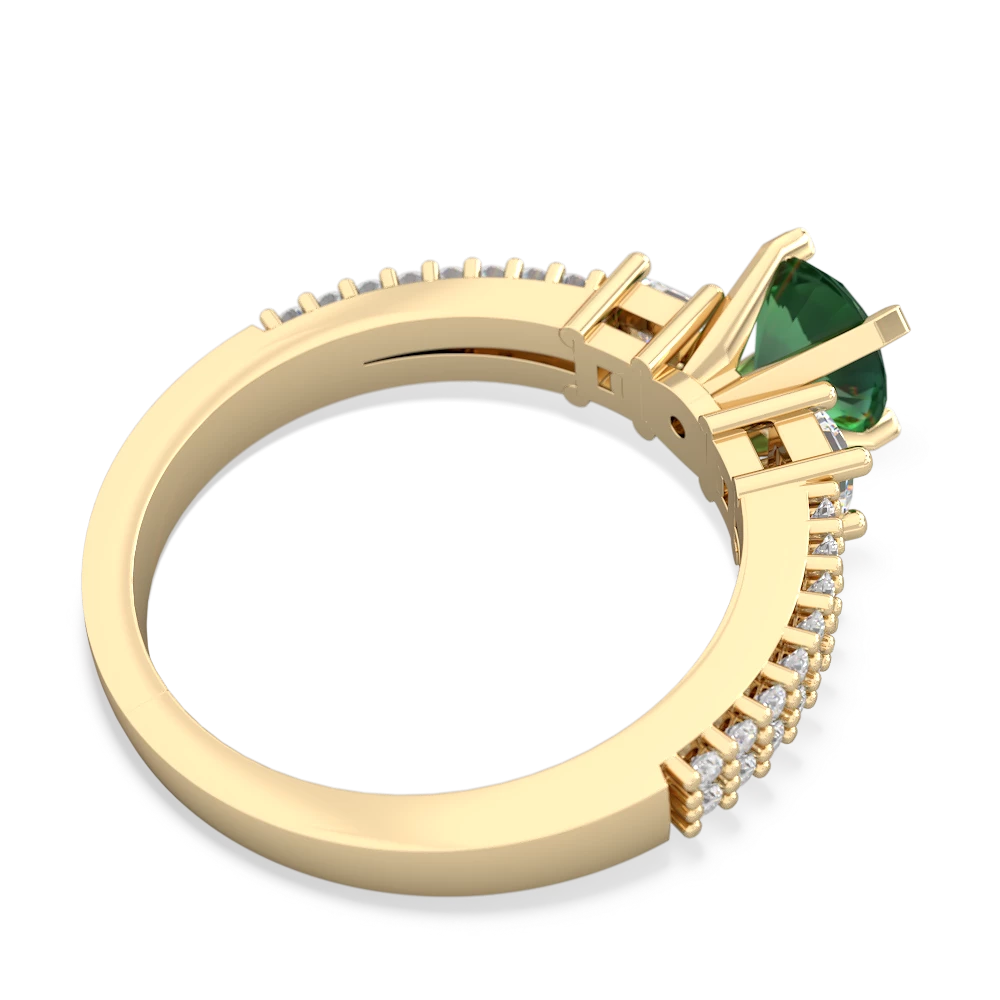 Lab Emerald Classic 6Mm Round Engagement 14K Yellow Gold ring R26436RD