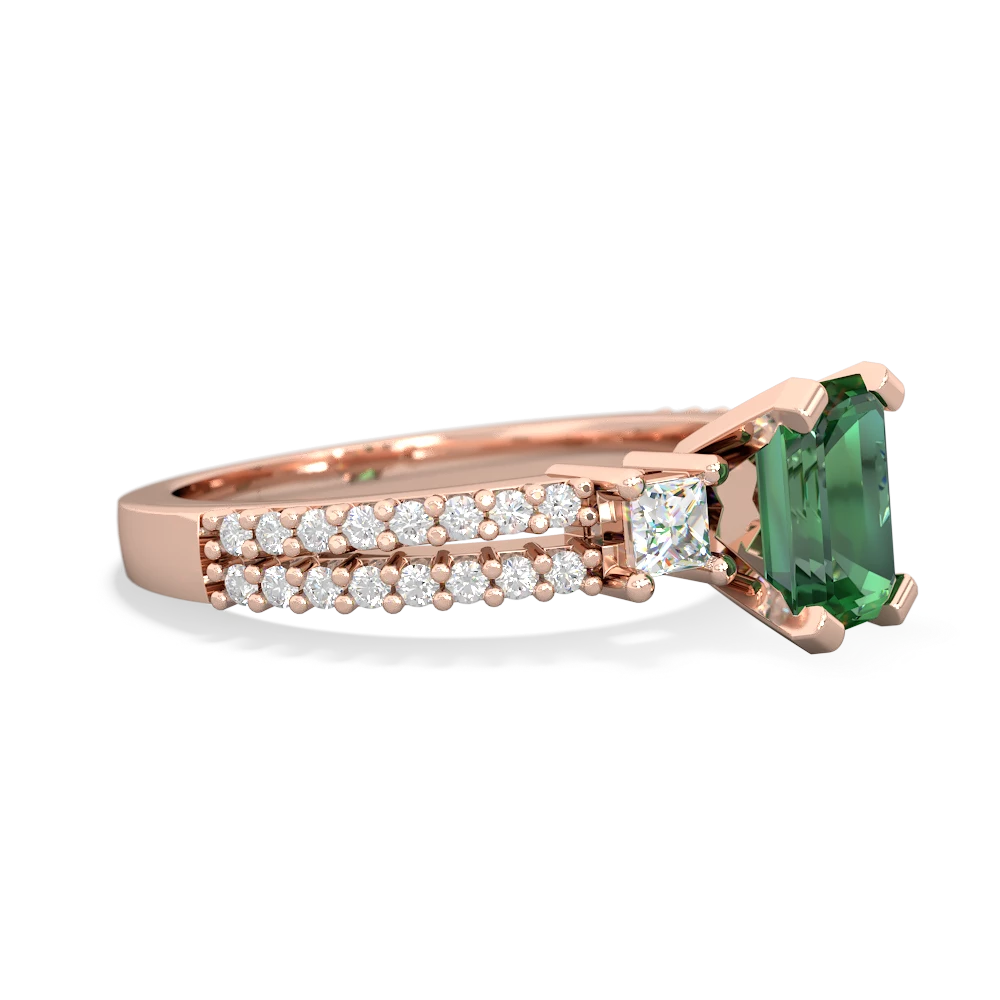 Lab Emerald Classic 7X5mm Emerald-Cut Engagement 14K Rose Gold ring R26437EM